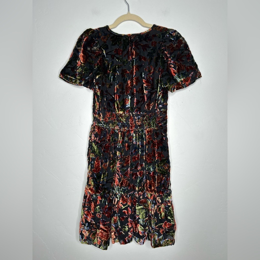 NWT Anthropologie Somerset Floral Velvet Mini Dress Size Small Boho Fall Event - Picture 5 of 14